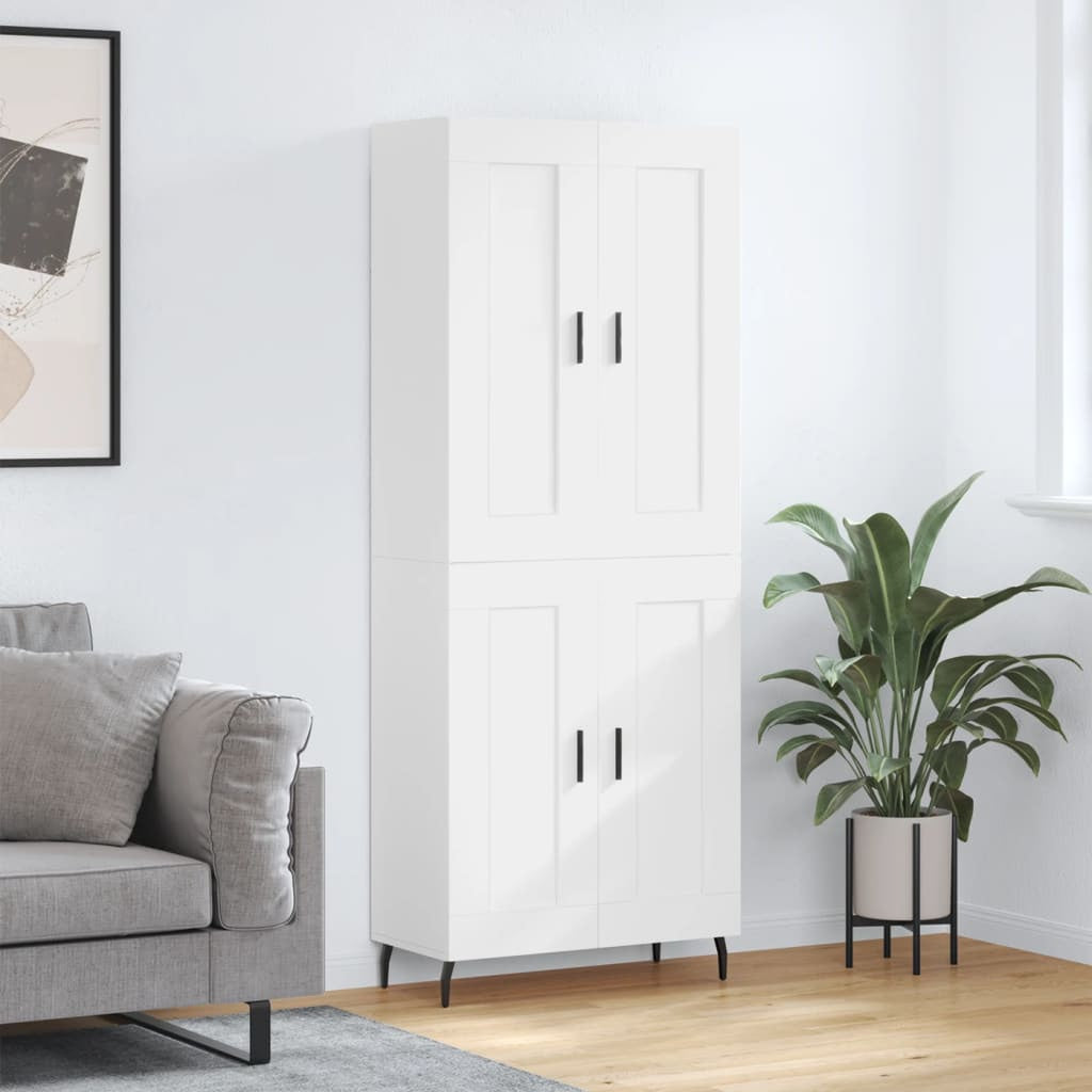 Buffet haut Blanc 69,5x34x180 cm Bois d’ingénierie - XIOS