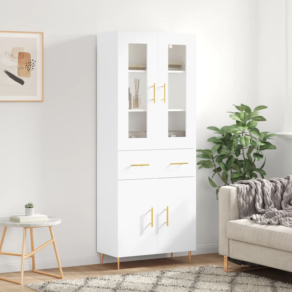 Buffet haut Blanc 69,5x34x180 cm Bois d’ingénierie - XIOS
