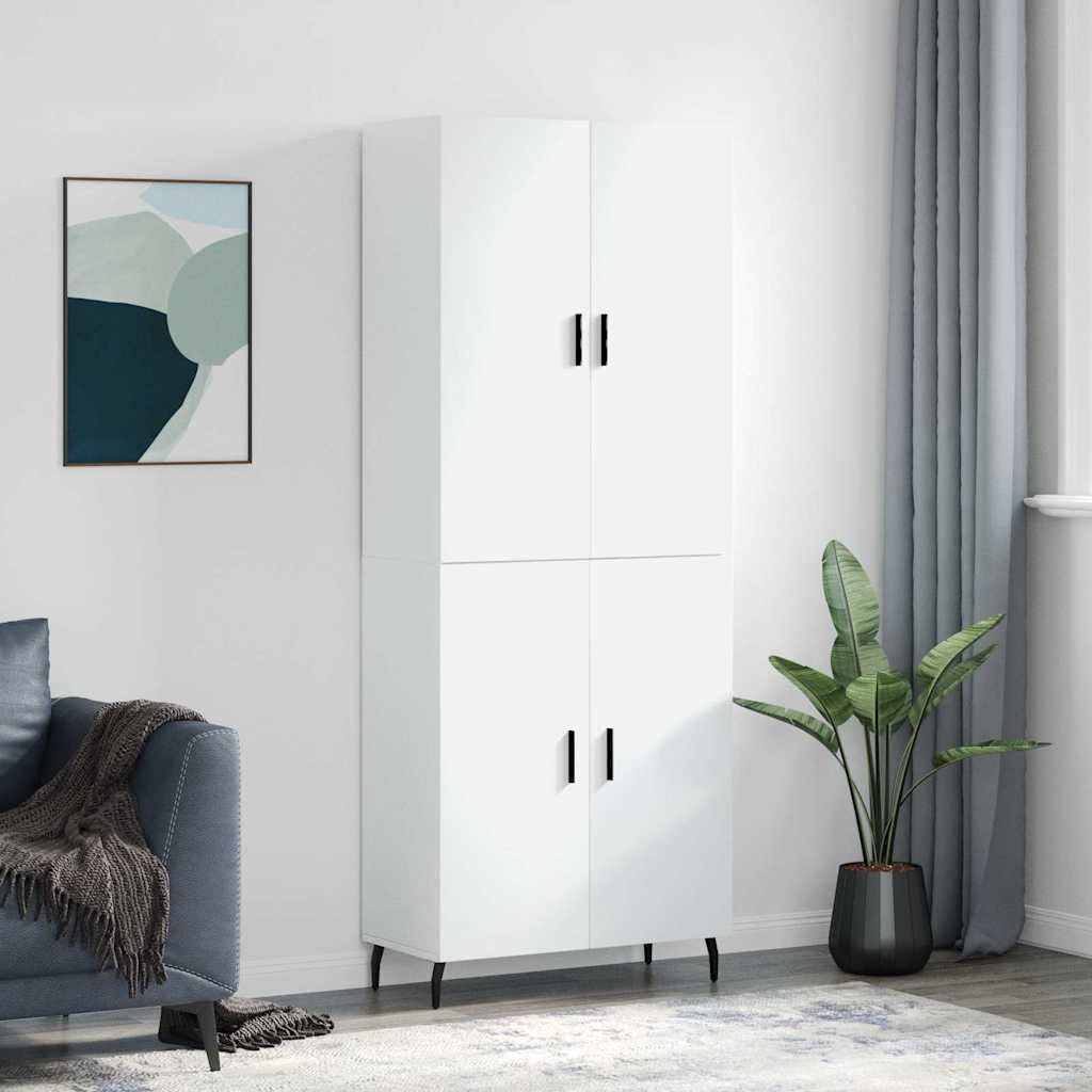 Buffet haut Blanc 69,5x34x180 cm Bois d’ingénierie - XIOS