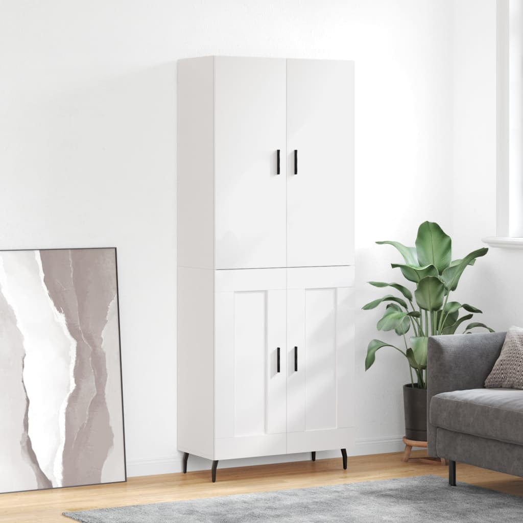Buffet haut Blanc 69,5x34x180 cm Bois d’ingénierie - XIOS