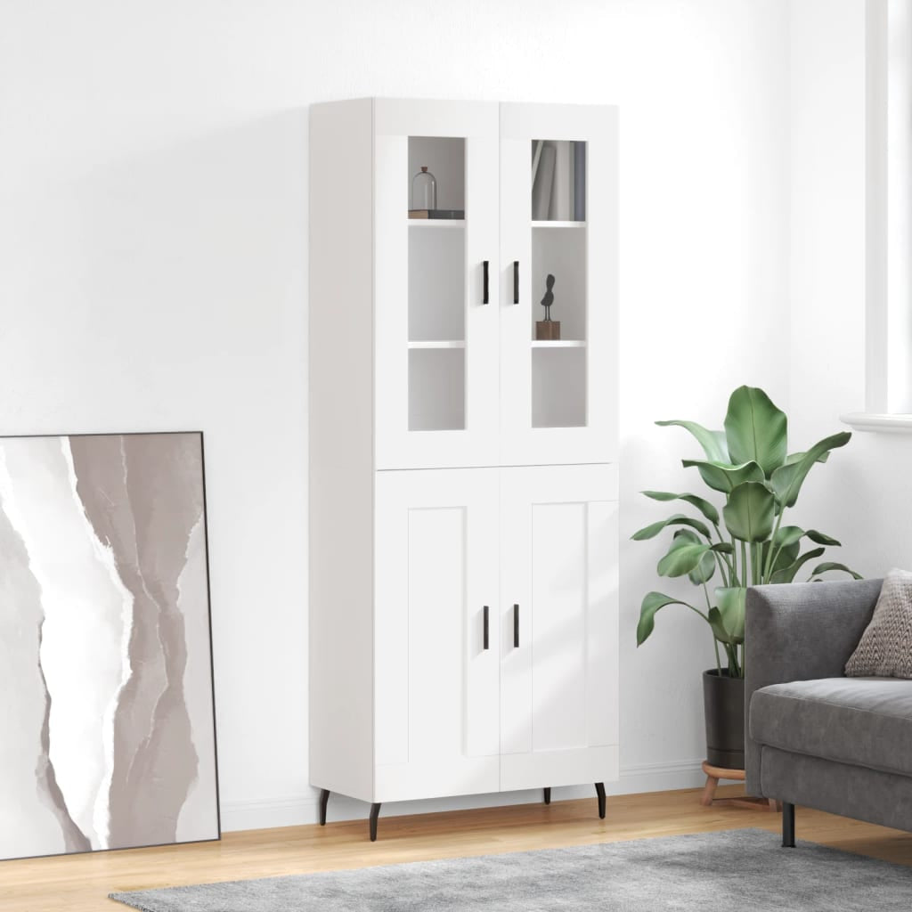 Buffet haut Blanc 69,5x34x180 cm Bois d’ingénierie - XIOS