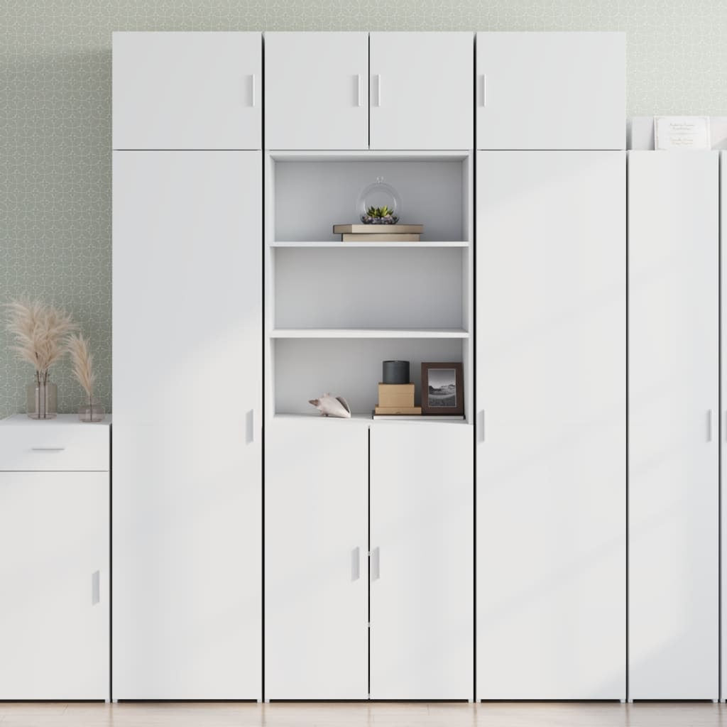 Buffet haut blanc 70x42,5x185 cm bois d’ingénierie - XIOS