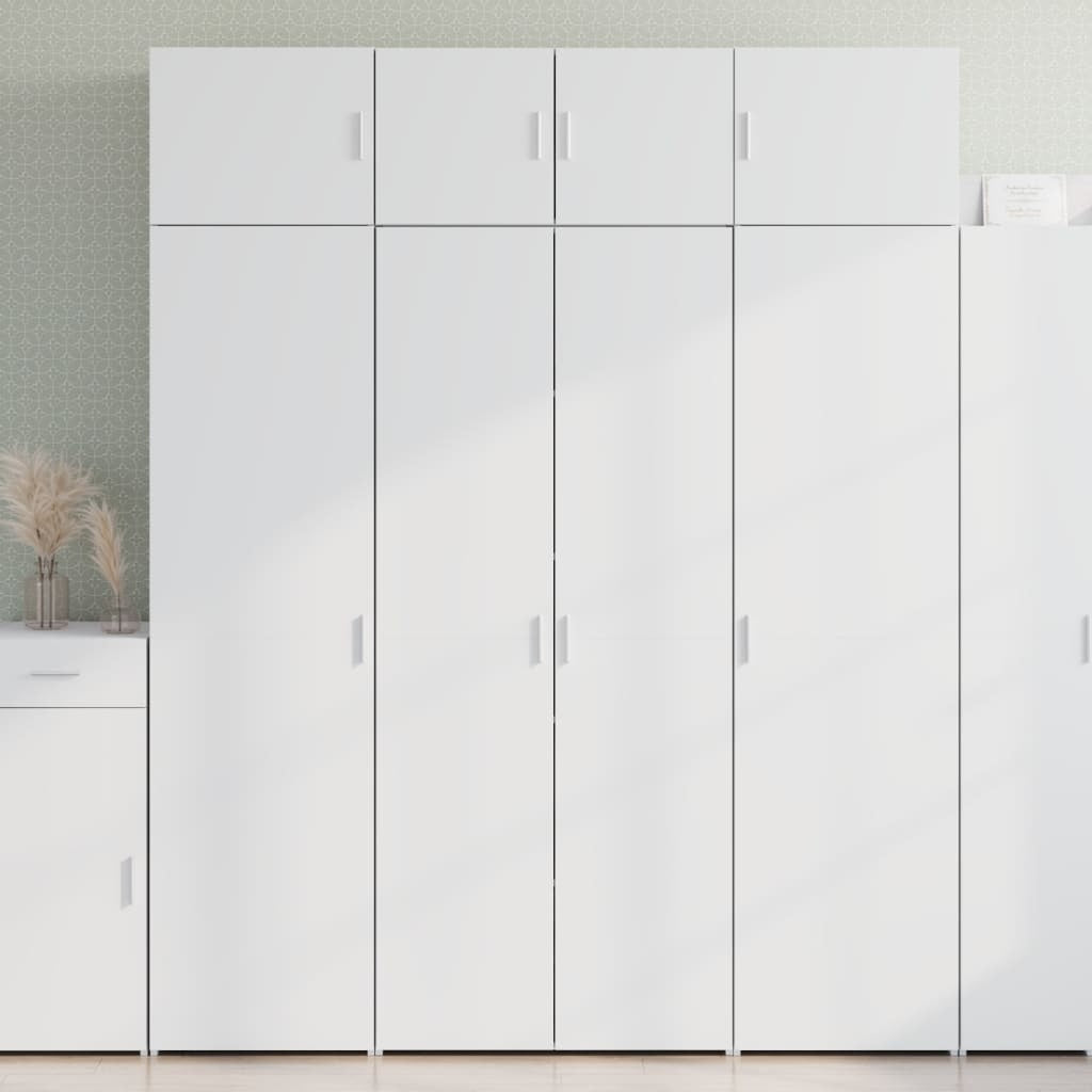 Buffet haut blanc 80x42,5x185 cm bois d’ingénierie - XIOS