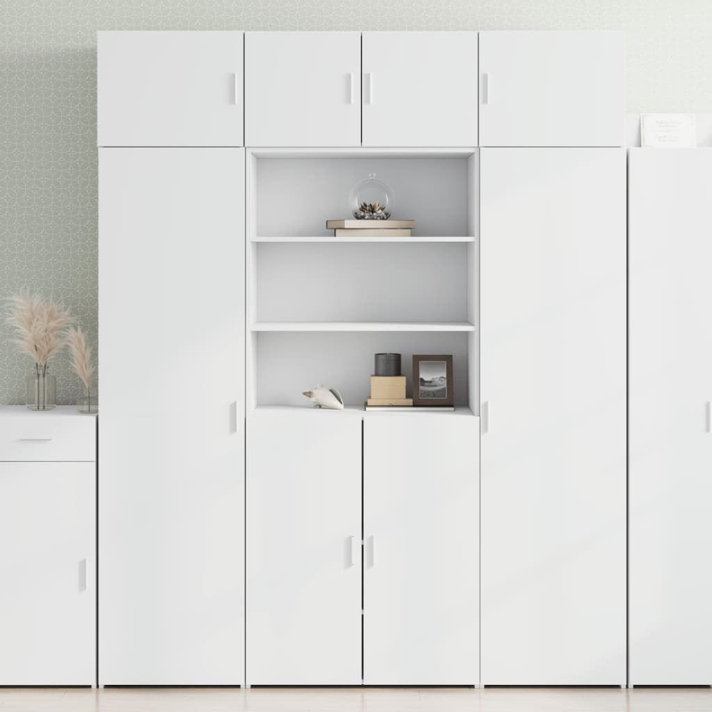 Buffet haut blanc 80x42,5x185 cm bois d’ingénierie - XIOS