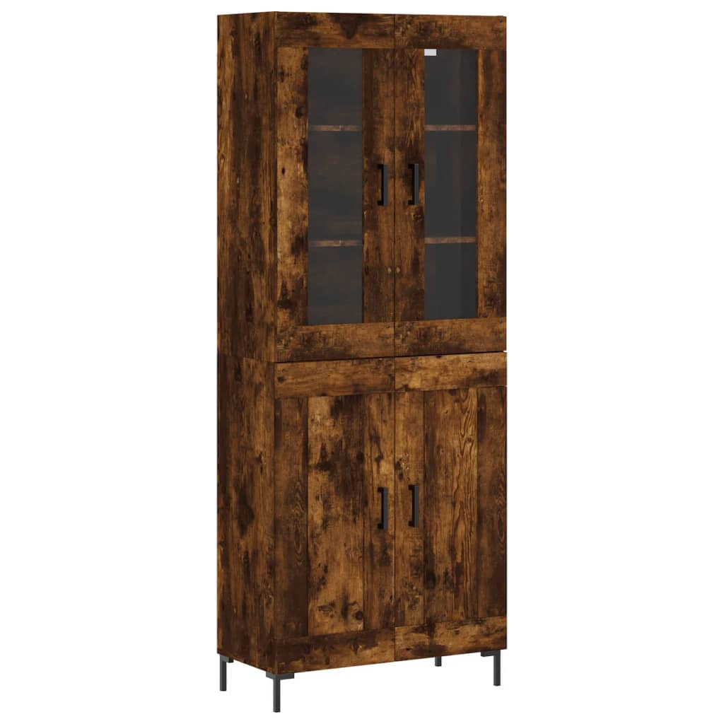 Buffet haut Chêne fumé 69,5x34x180 cm Bois d’ingénierie - XIOS
