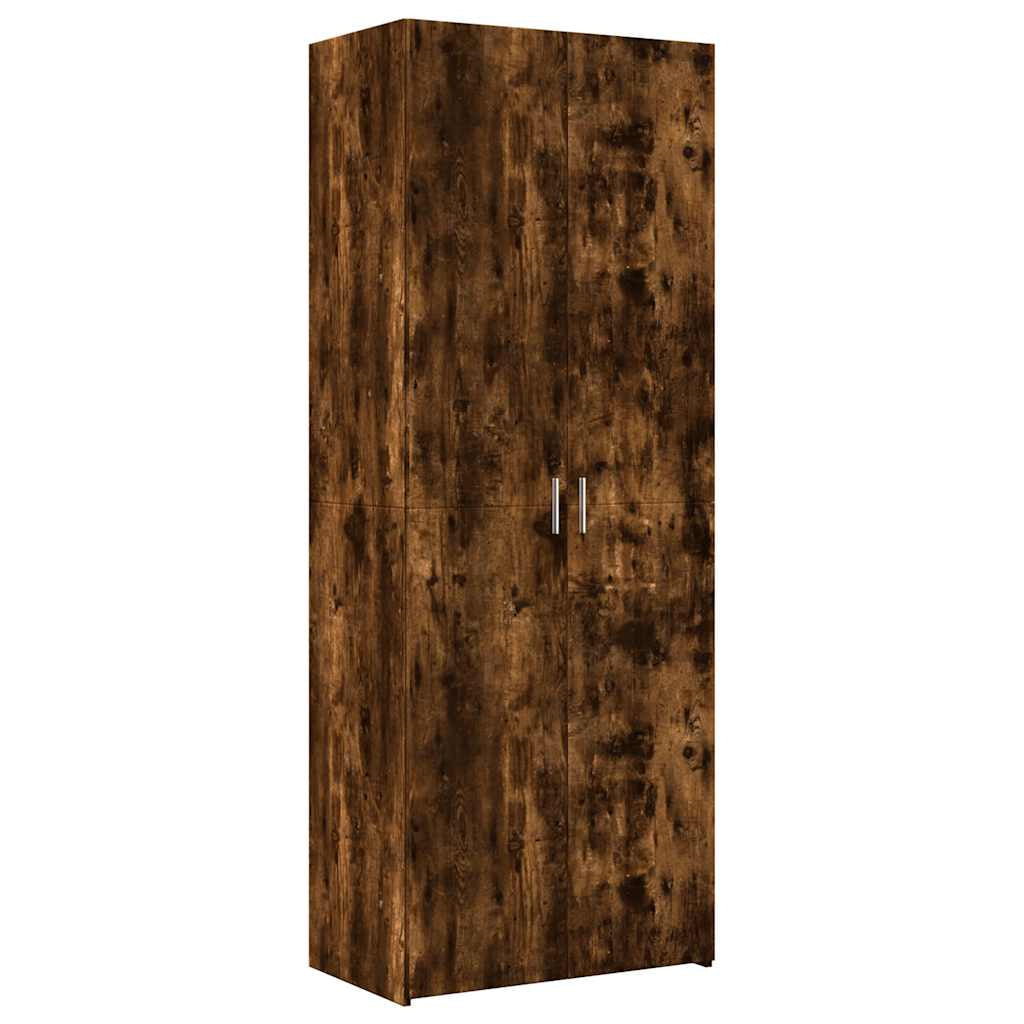 Buffet haut chêne fumé 70x42,5x185 cm bois d’ingénierie - XIOS