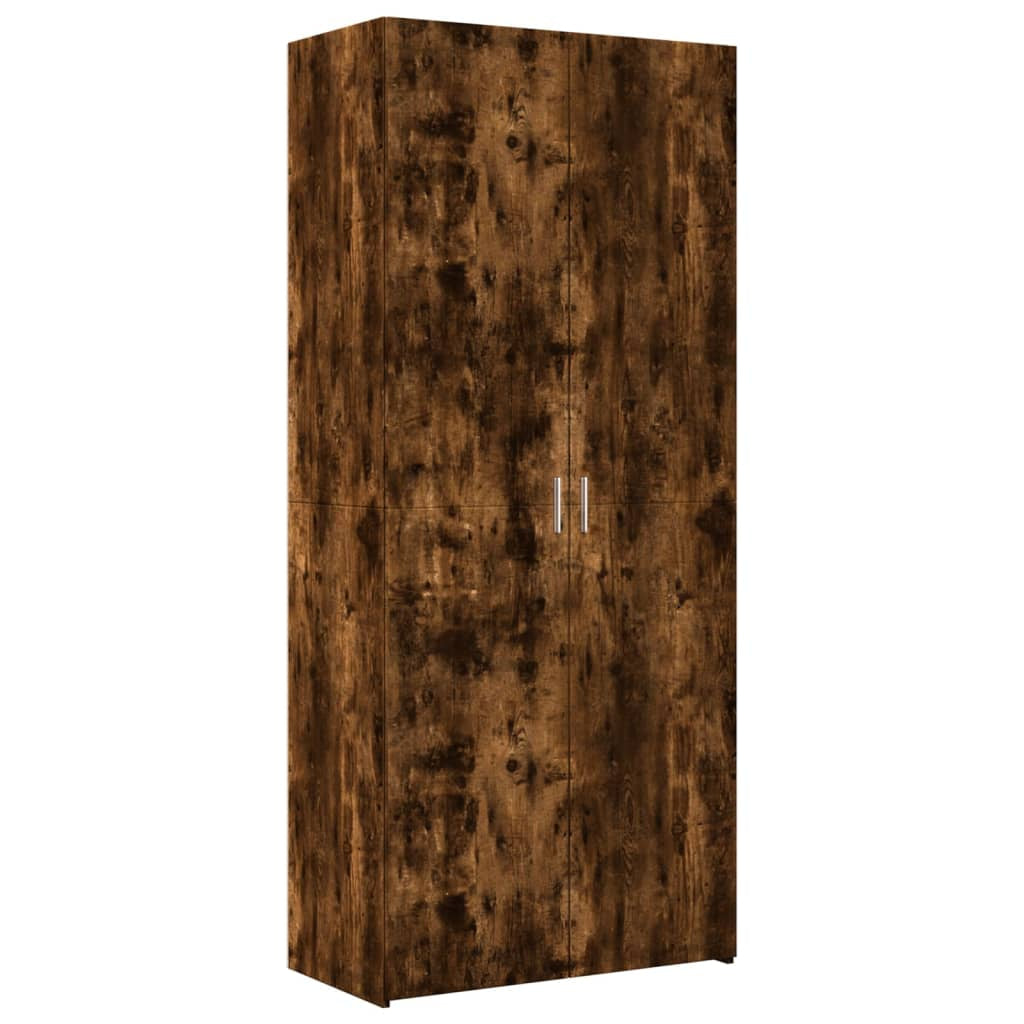 Buffet haut chêne fumé 80x42,5x185 cm bois d’ingénierie - XIOS