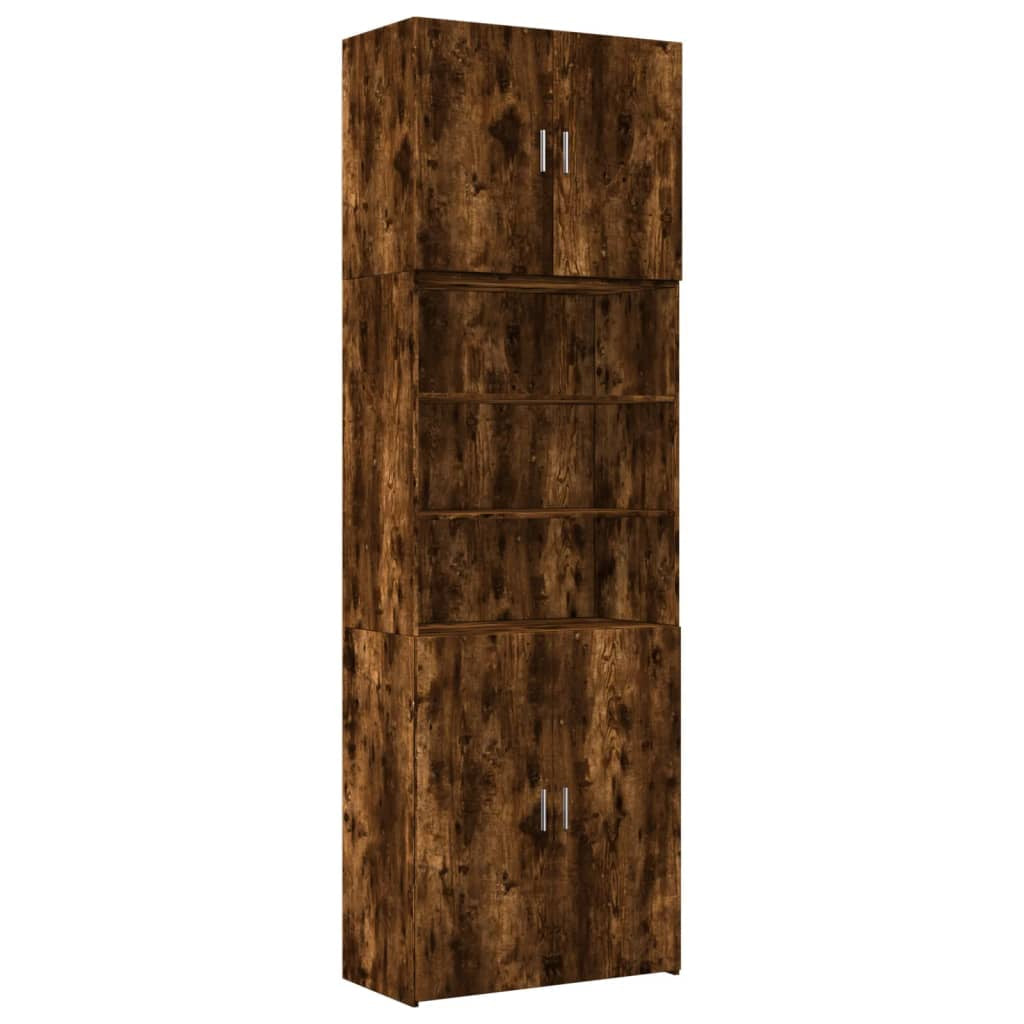 Buffet haut chêne fumé 80x42,5x249 cm bois d’ingénierie - XIOS