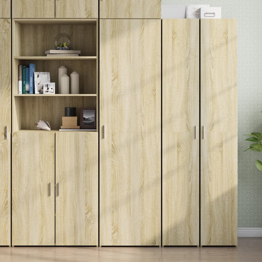 Buffet haut chêne sonoma 50x42,5x185 cm bois d’ingénierie - XIOS