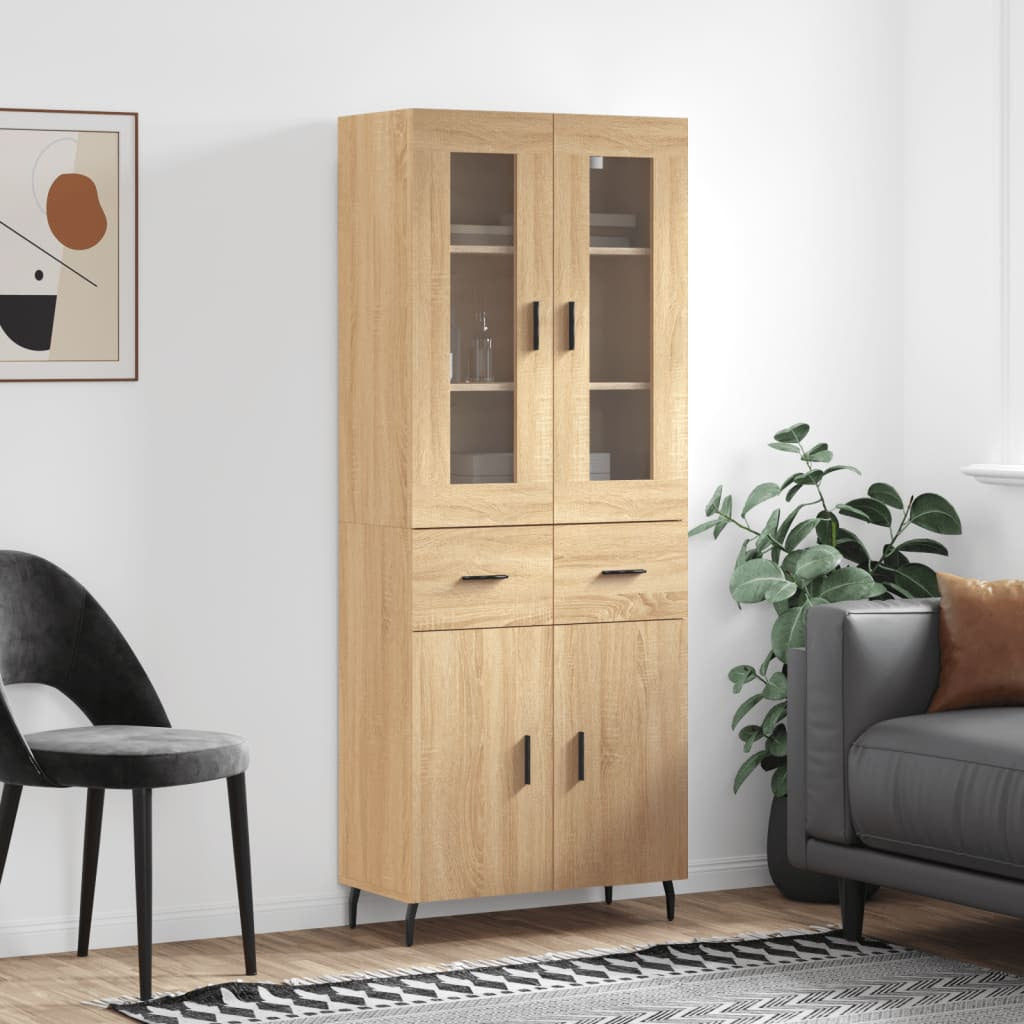 Buffet haut Chêne sonoma 69,5x34x180 cm Bois d’ingénierie - XIOS