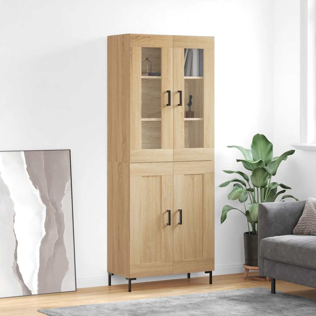 Buffet haut Chêne sonoma 69,5x34x180 cm Bois d’ingénierie - XIOS