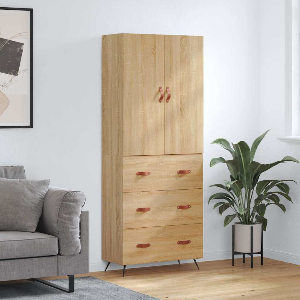 Buffet haut Chêne sonoma 69,5x34x180 cm Bois d’ingénierie - XIOS