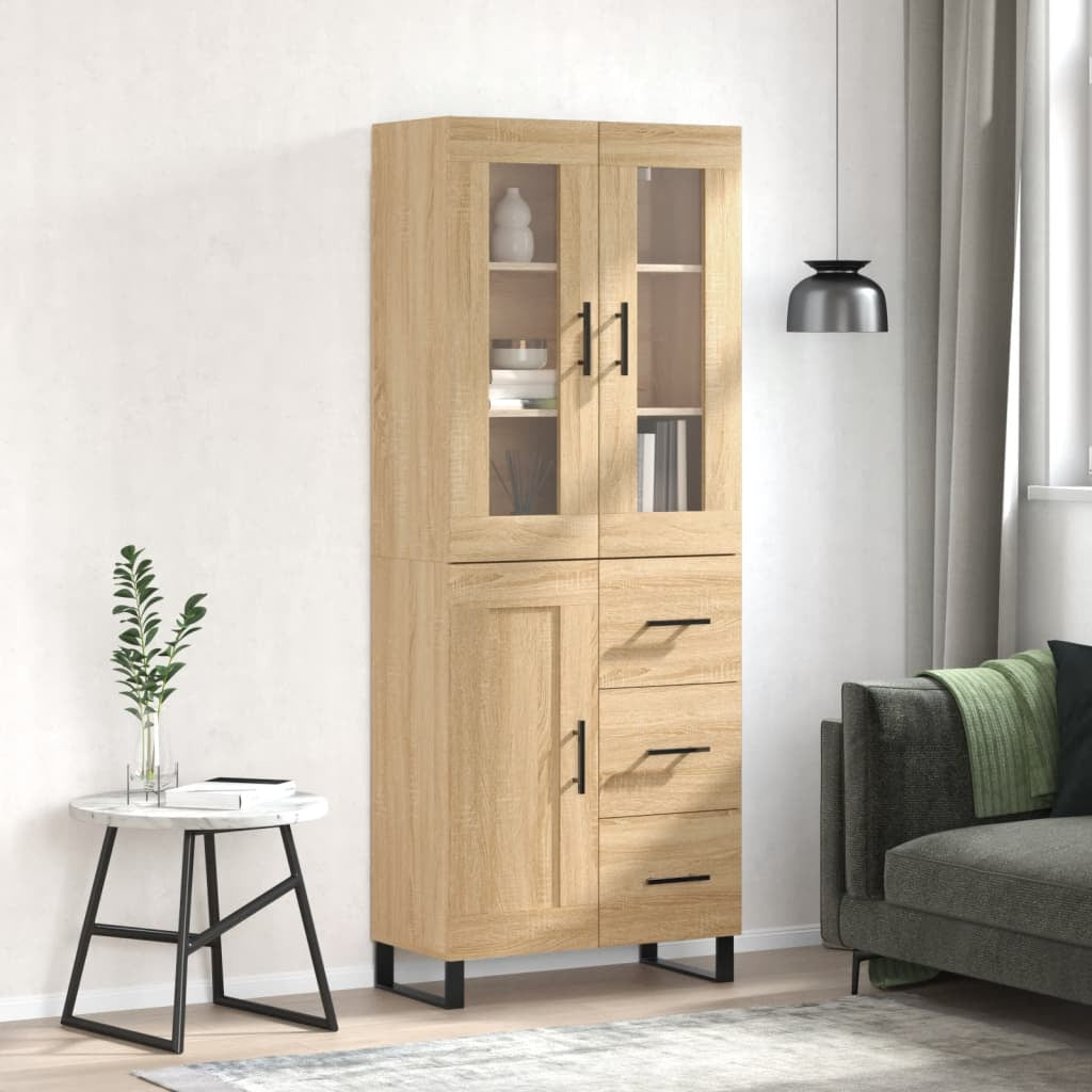 Buffet haut Chêne sonoma 69,5x34x180 cm Bois d’ingénierie - XIOS