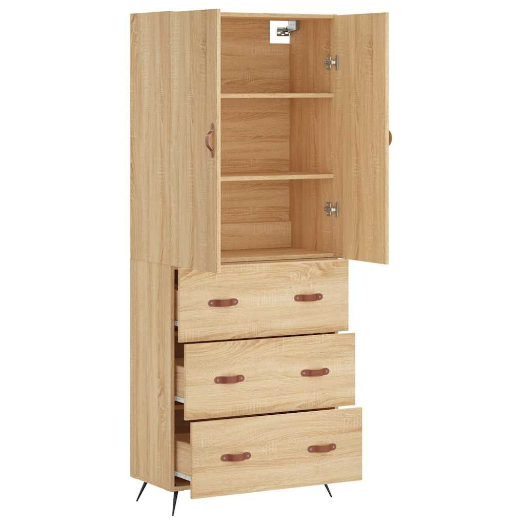 Buffet haut Chêne sonoma 69,5x34x180 cm Bois d’ingénierie - XIOS