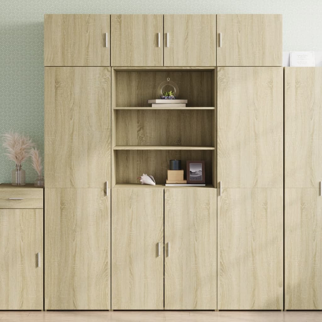 Buffet haut chêne sonoma 80x42,5x185 cm bois d’ingénierie - XIOS