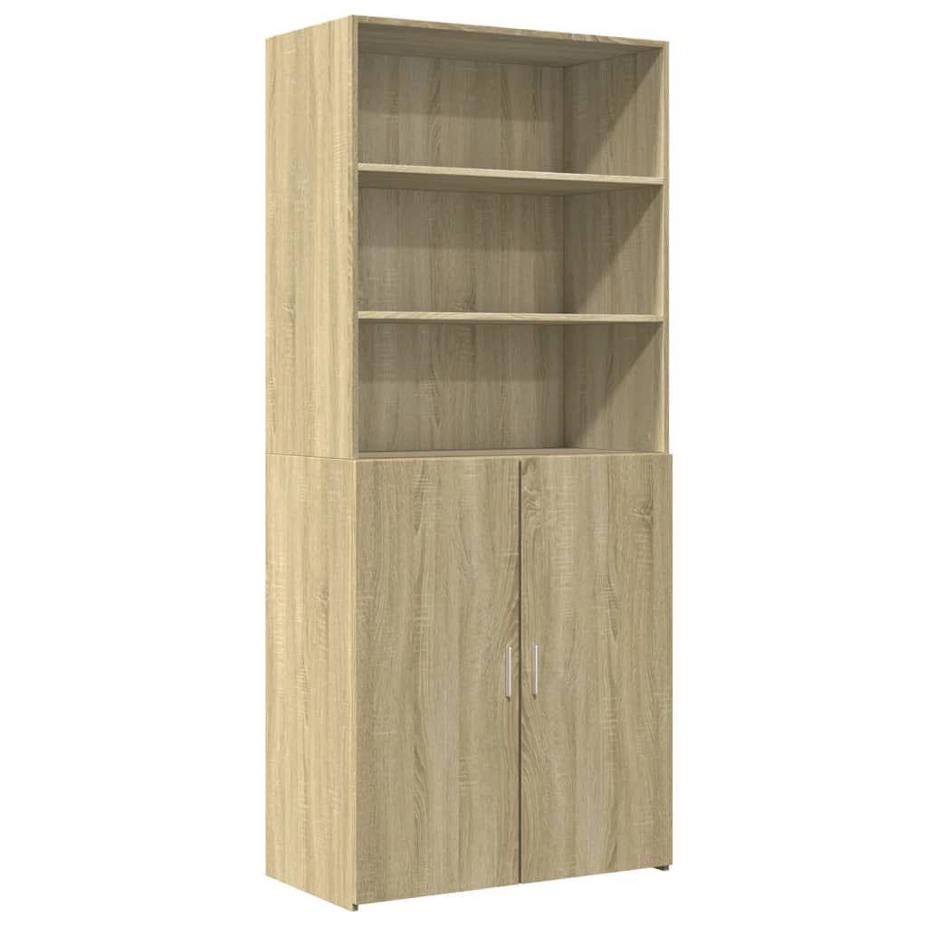 Buffet haut chêne sonoma 80x42,5x185 cm bois d’ingénierie - XIOS