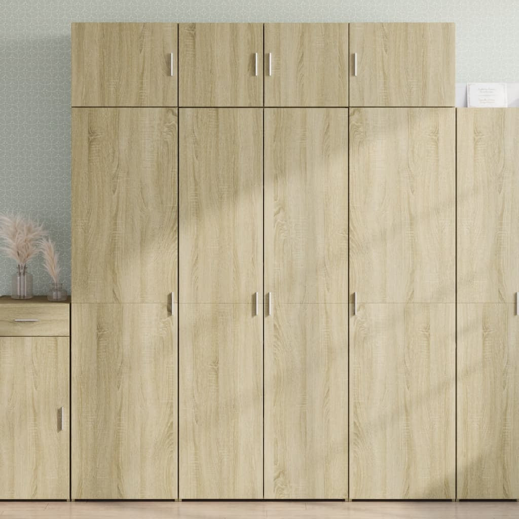 Buffet haut chêne sonoma 80x42,5x185 cm bois d’ingénierie - XIOS