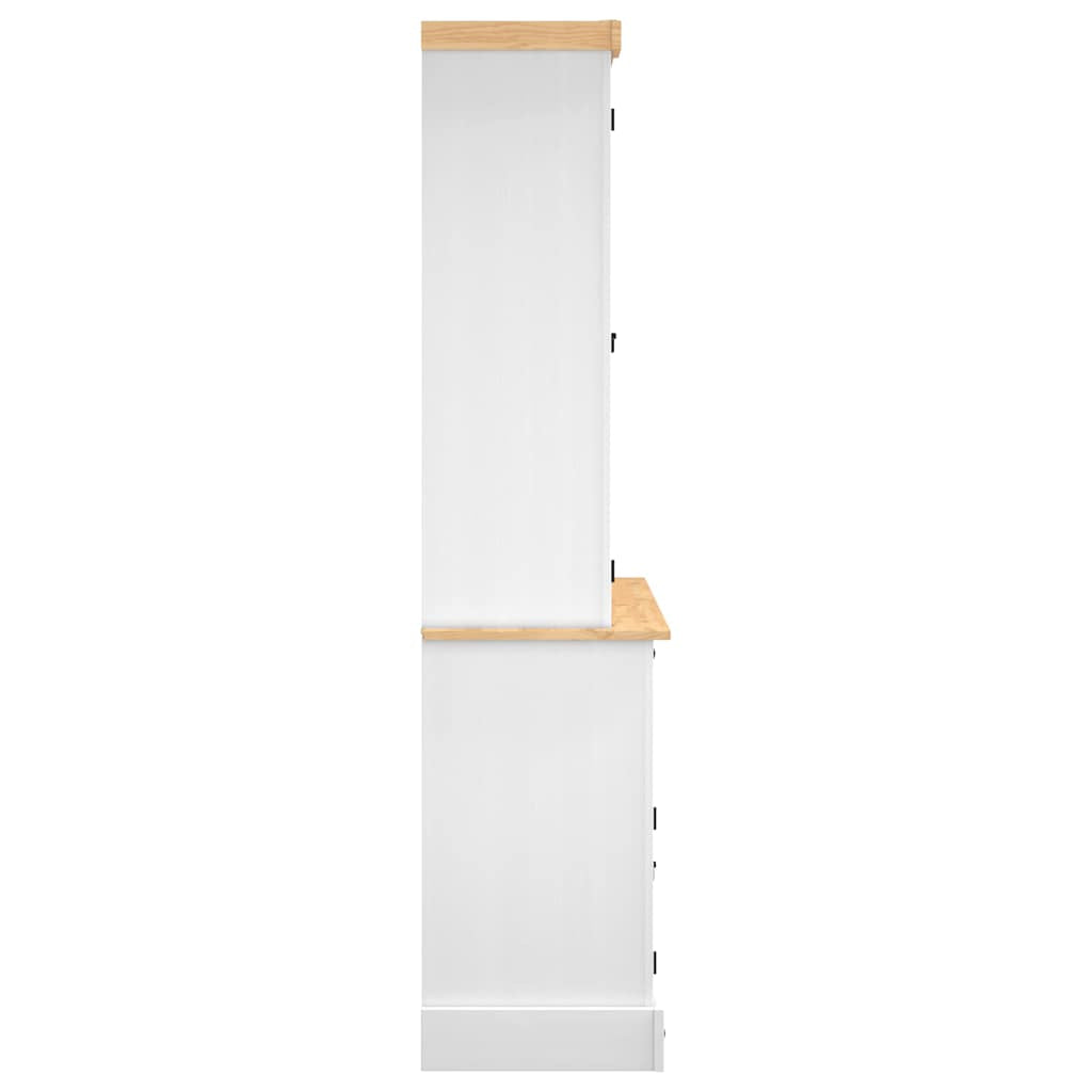 Buffet haut Corona blanc 112x43x191,5 cm bois massif pin mexicain - XIOS