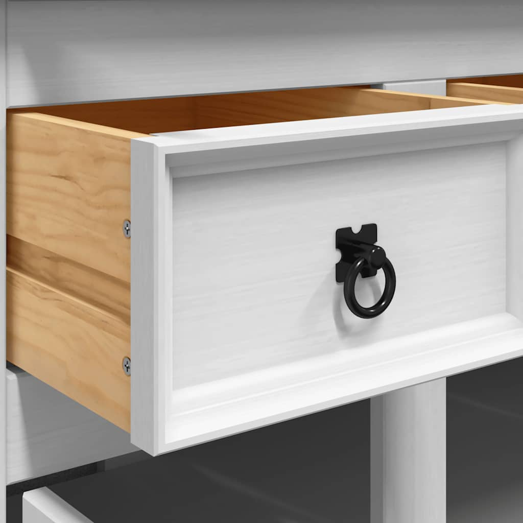 Buffet haut Corona blanc 112x43x191,5 cm bois massif pin mexicain - XIOS