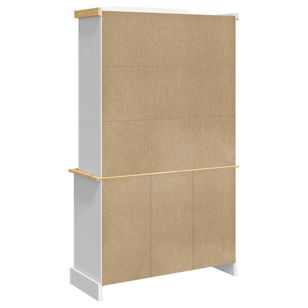 Buffet haut Corona blanc 112x43x191,5 cm bois massif pin mexicain - XIOS