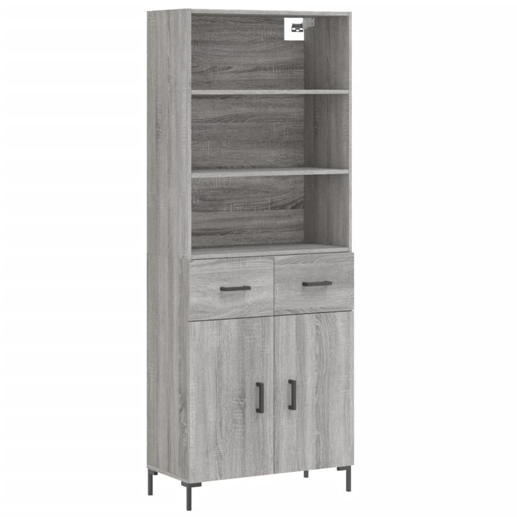 Buffet haut Sonoma gris 69,5x34x180 cm Bois d’ingénierie - XIOS