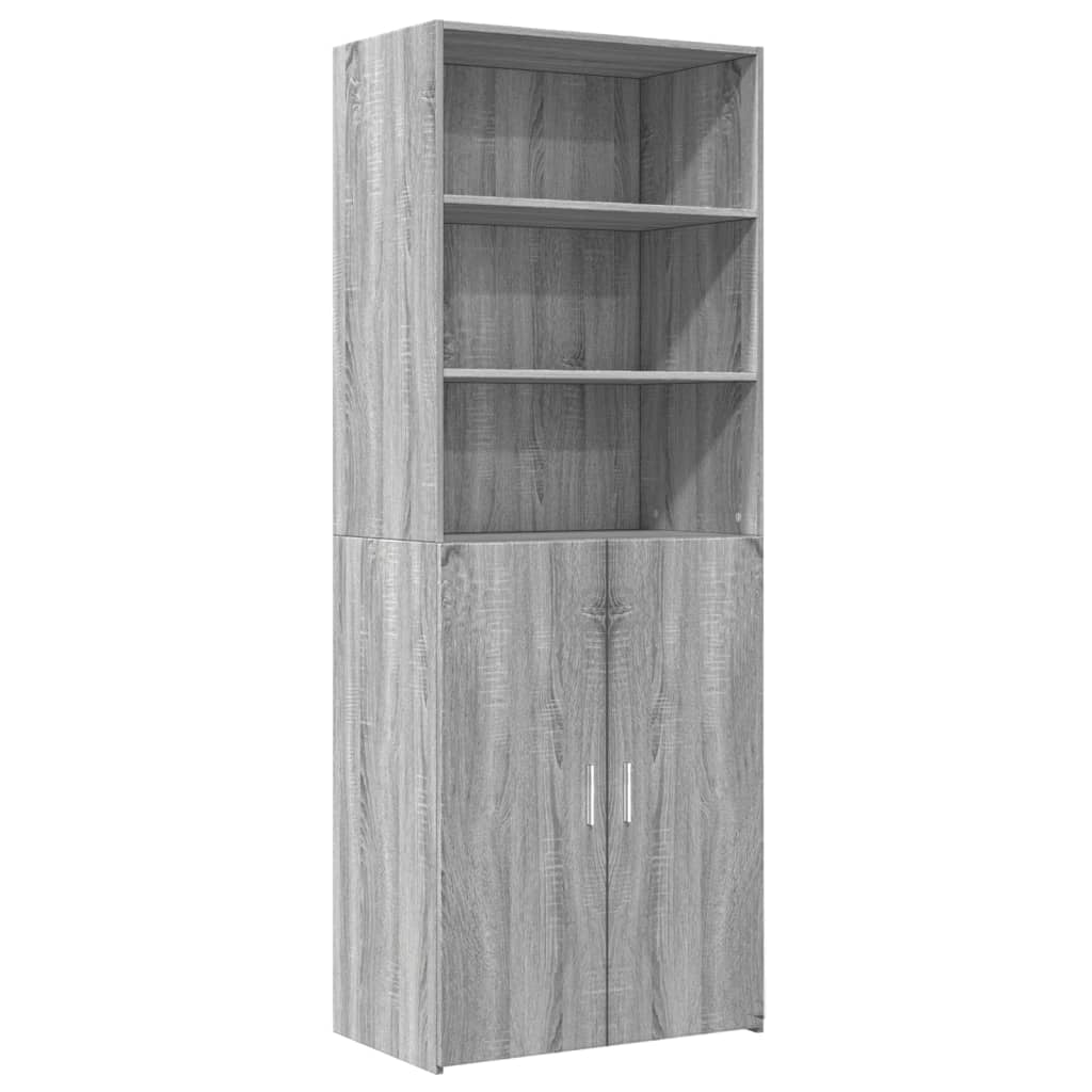 Buffet haut sonoma gris 70x42,5x185 cm bois d’ingénierie - XIOS