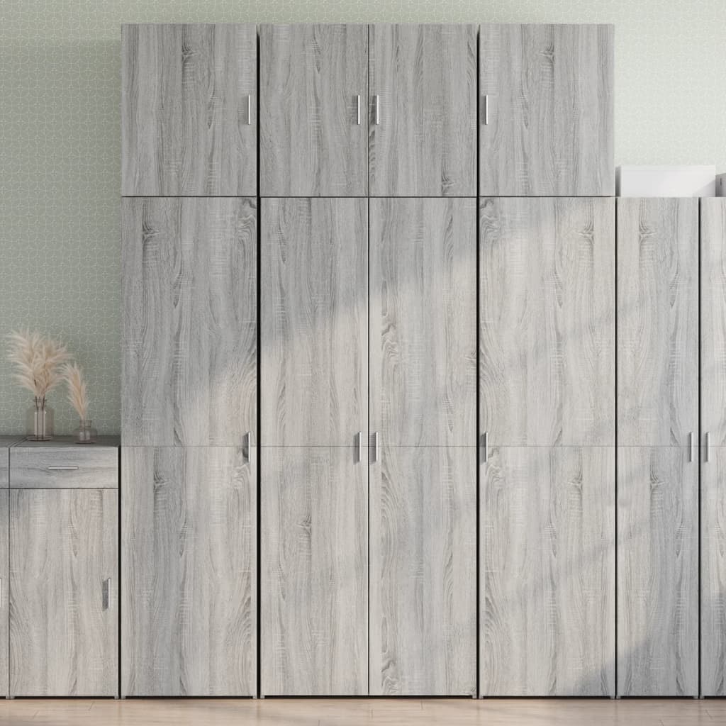 Buffet haut sonoma gris 80x42,5x249 cm bois d'ingénierie - XIOS
