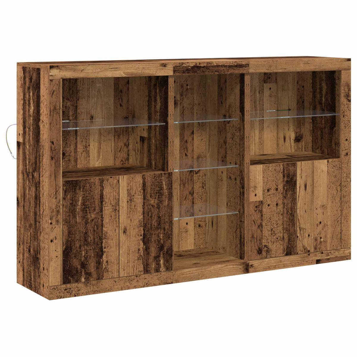 Buffet LED Bois ancien 162 x 37 x 100 cm Bois d’ingénierie - XIOS