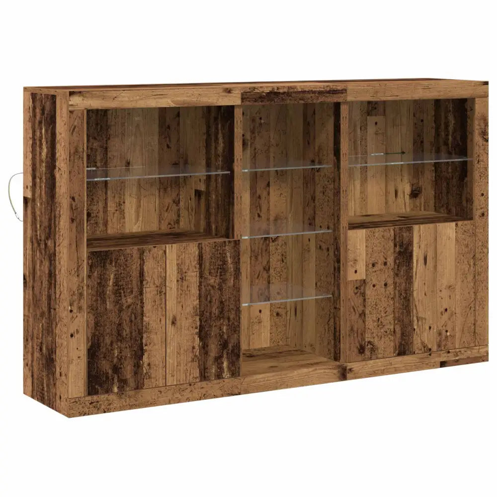 Buffet LED Bois ancien 162 x 37 x 100 cm Bois d’ingénierie - XIOS