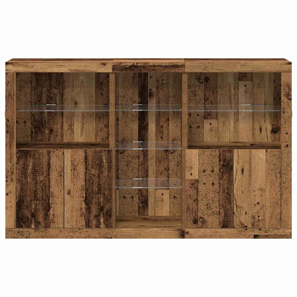 Buffet LED Bois ancien 162 x 37 x 100 cm Bois d’ingénierie - XIOS