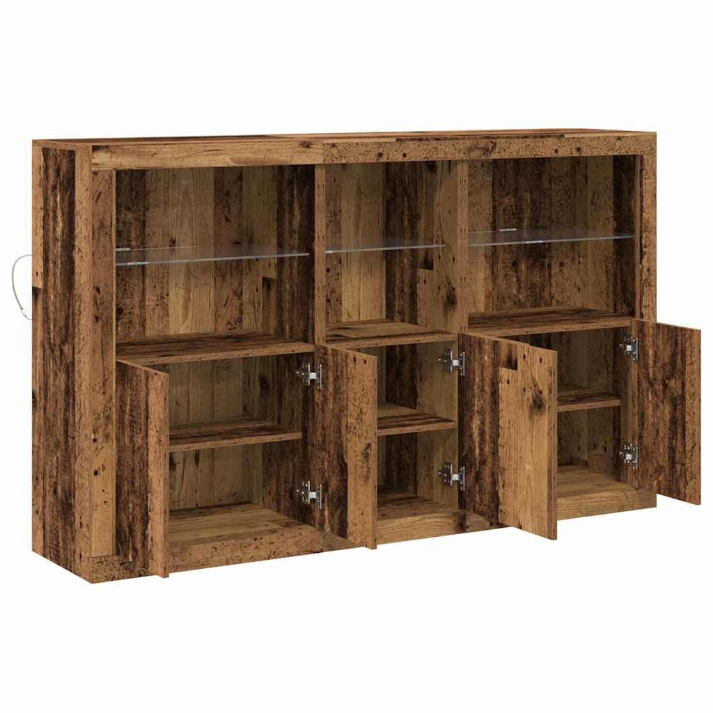 Buffet LED Bois ancien 162 x 37 x 100 cm Bois d’ingénierie - XIOS