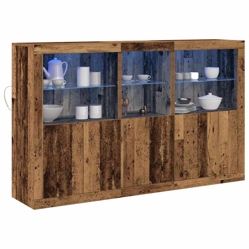 Buffet LED Bois ancien 162 x 37 x 100 cm Bois d’ingénierie - XIOS