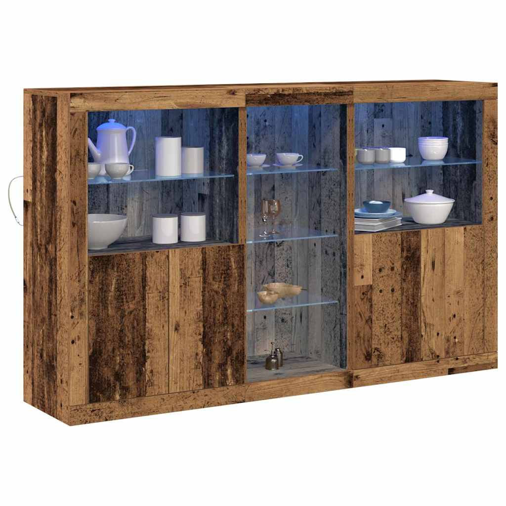 Buffet LED Bois ancien 162 x 37 x 100 cm Bois d’ingénierie - XIOS