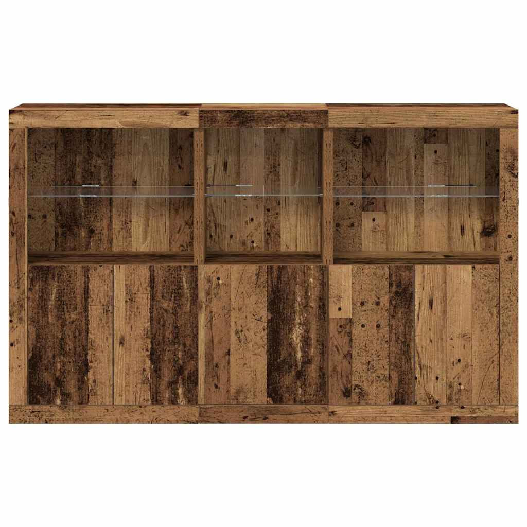 Buffet LED Bois ancien 162 x 37 x 100 cm Bois d’ingénierie - XIOS