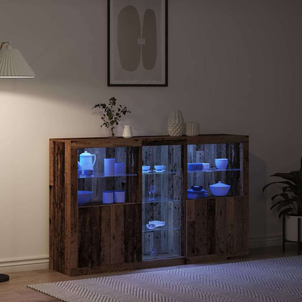 Buffet LED Bois ancien 162 x 37 x 100 cm Bois d’ingénierie - XIOS