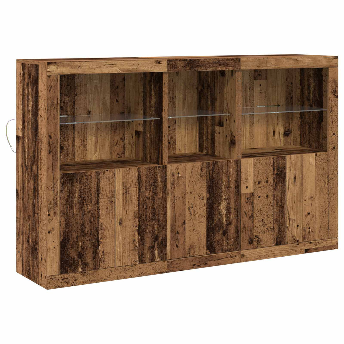 Buffet LED Bois ancien 162 x 37 x 100 cm Bois d’ingénierie - XIOS