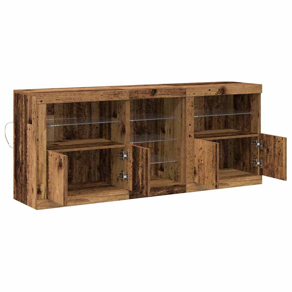 Buffet LED Bois ancien 162 x 37 x 67 cm Bois d’ingénierie - XIOS