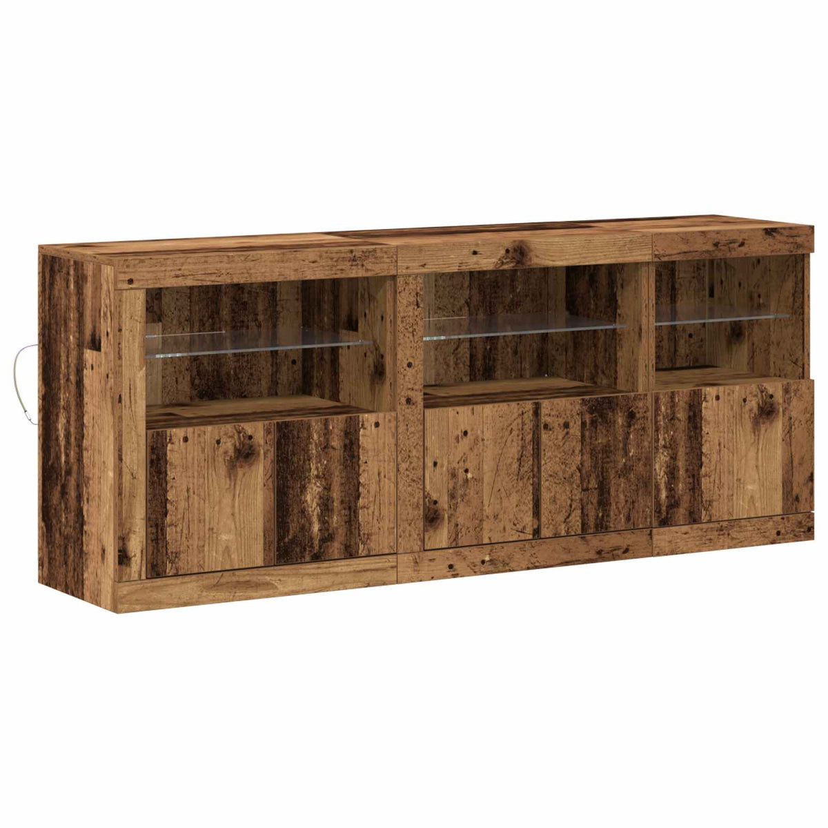 Buffet LED Bois ancien 162 x 37 x 67 cm Bois d’ingénierie - XIOS