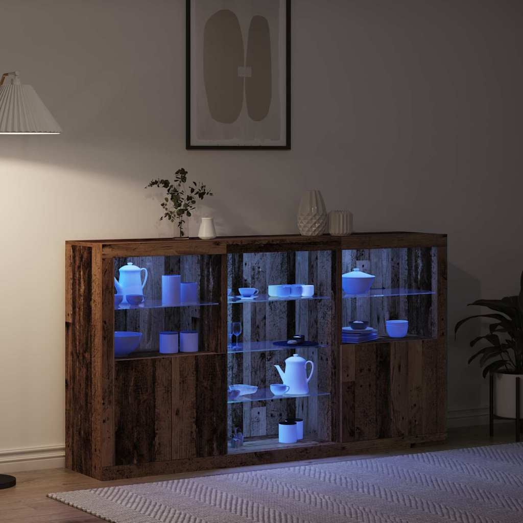 Buffet LED Bois ancien 181,5 x 37 x 100 cm Bois d’ingénierie - XIOS