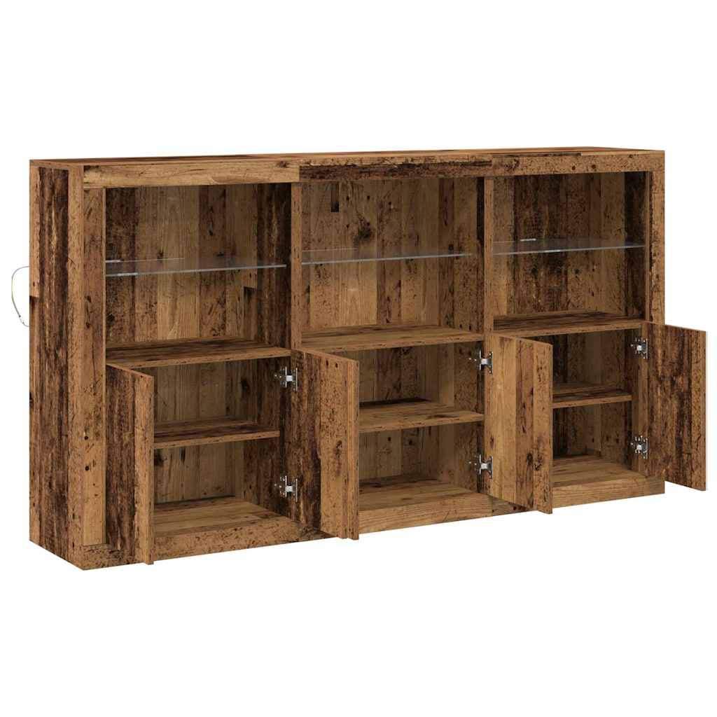 Buffet LED Bois ancien 181,5 x 37 x 100 cm Bois d’ingénierie - XIOS