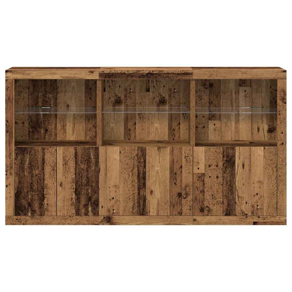 Buffet LED Bois ancien 181,5 x 37 x 100 cm Bois d’ingénierie - XIOS