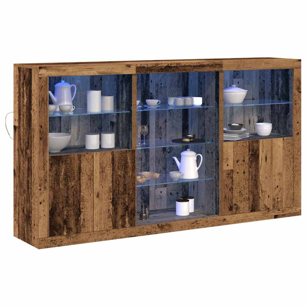 Buffet LED Bois ancien 181,5 x 37 x 100 cm Bois d’ingénierie - XIOS