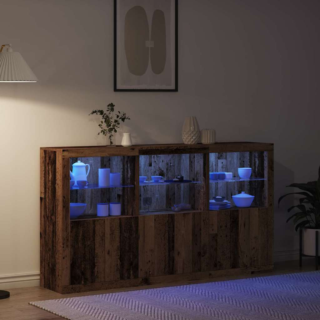 Buffet LED Bois ancien 181,5 x 37 x 100 cm Bois d’ingénierie - XIOS