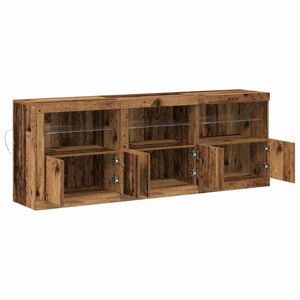 Buffet LED Bois Ancien 181 x 37 x 67 cm Bois d’ingénierie - XIOS