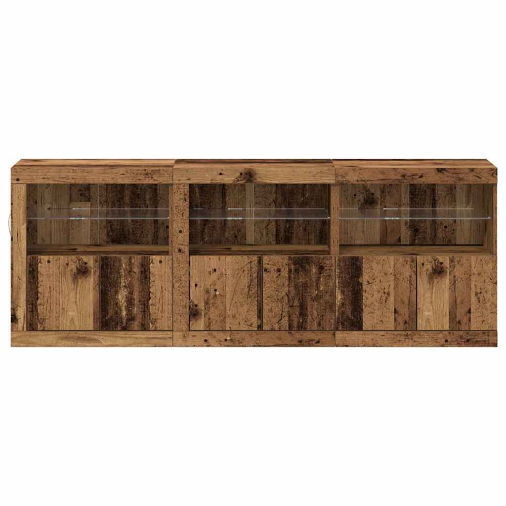 Buffet LED Bois Ancien 181 x 37 x 67 cm Bois d’ingénierie - XIOS