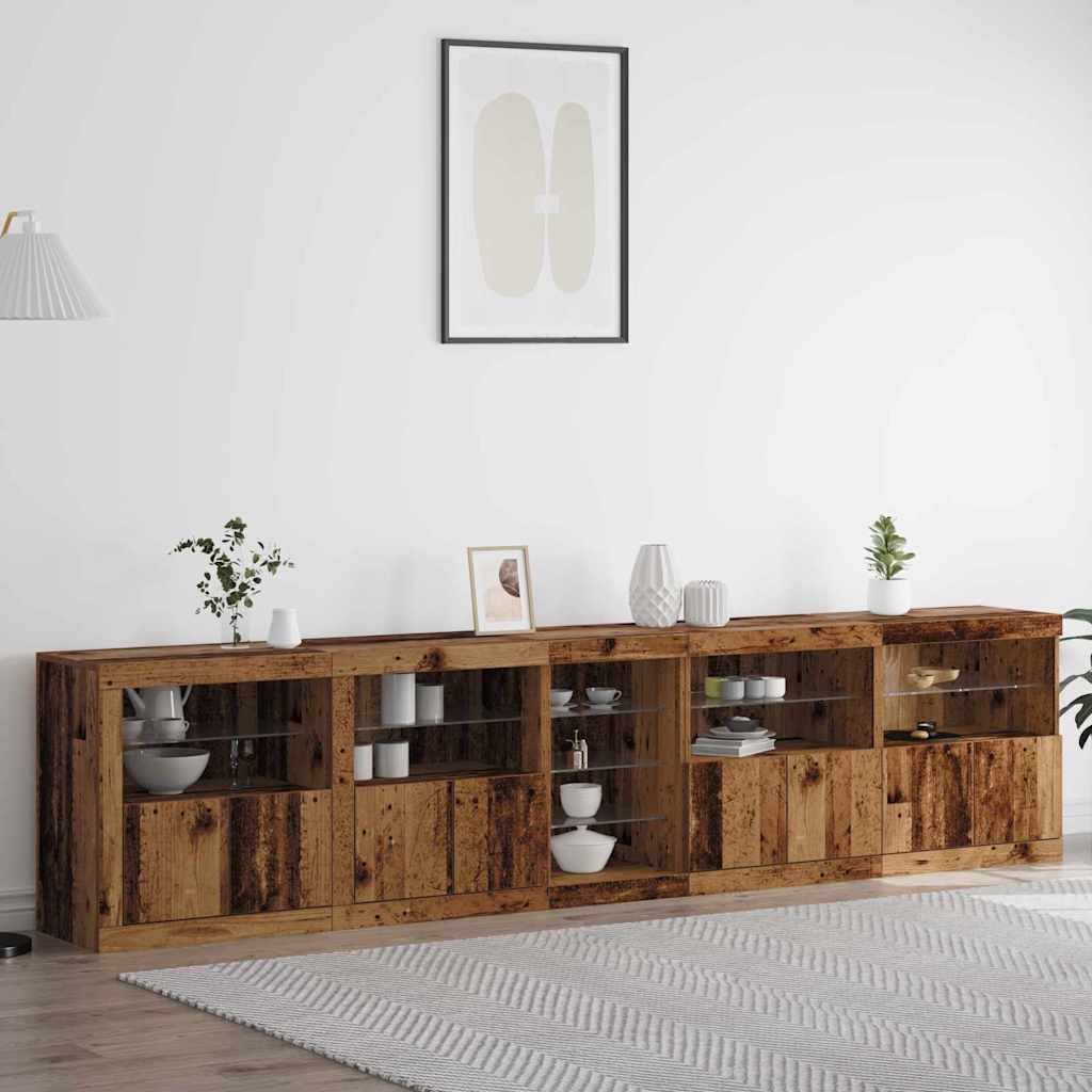 Buffet LED Bois ancien 283 x 37 x 67 cm Bois d'ingénierie - XIOS