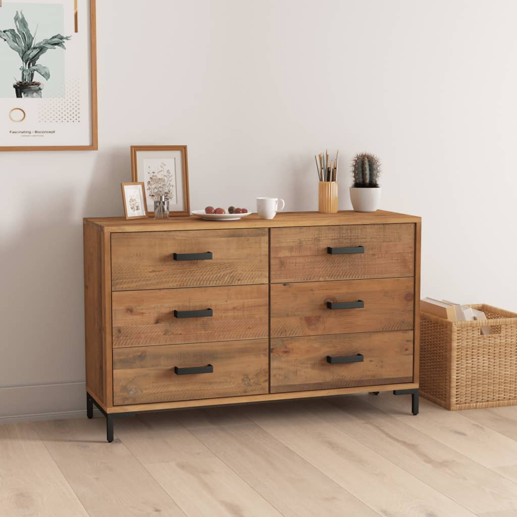 Buffet Marron 110x35x70 cm Bois de pin massif - XIOS