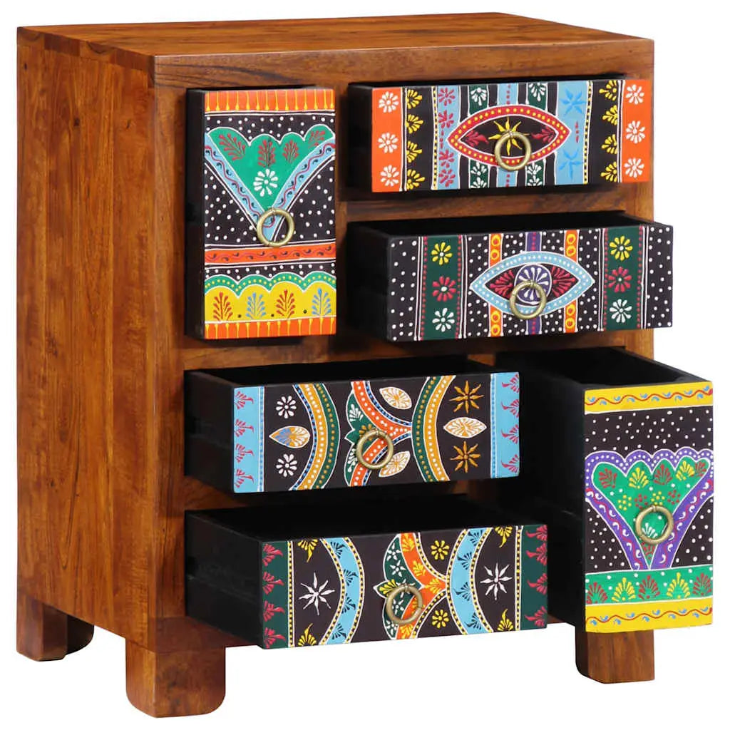 Buffet multicolore 50x35x60 cm bois massif d’acacia - XIOS