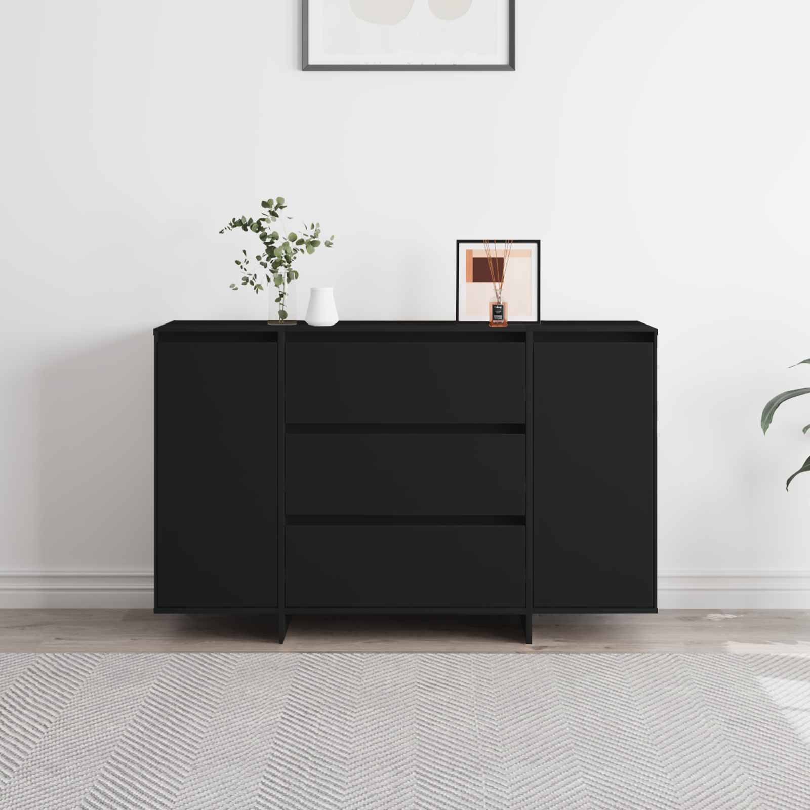 Buffet Noir 120 x 41 x 75 cm Bois d'ingénierie - XIOS
