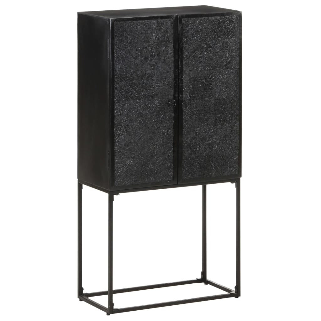 Buffet Noir 60x30x120 cm Bois massif d’acacia et de manguier - XIOS